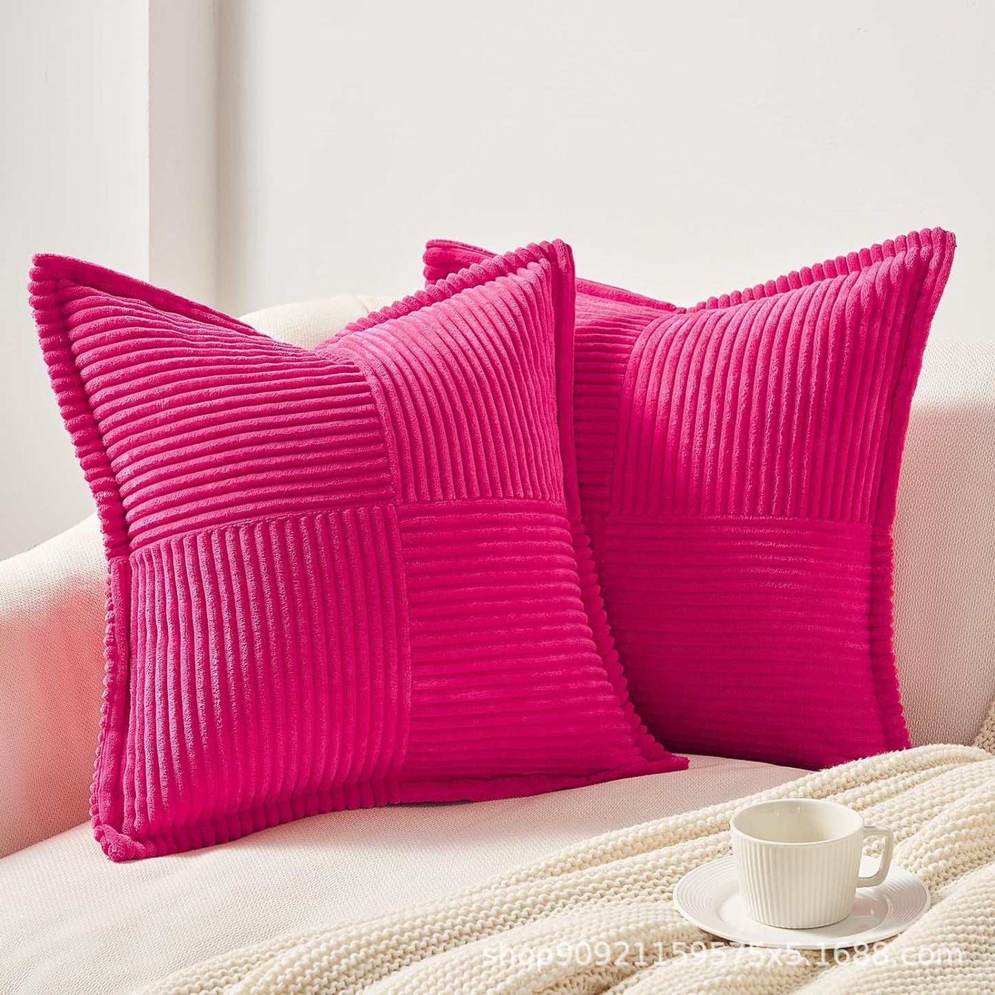 Corduroy Pillow Covers Super Soft Boho Striped Pillow Covers