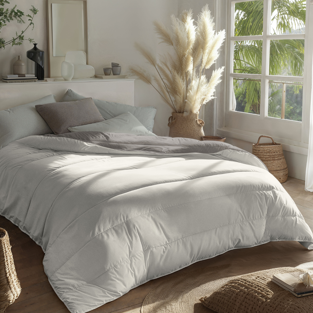 Onceg Royalbed Zartes Grau & Creme Elegance Meets Gentle Comfort