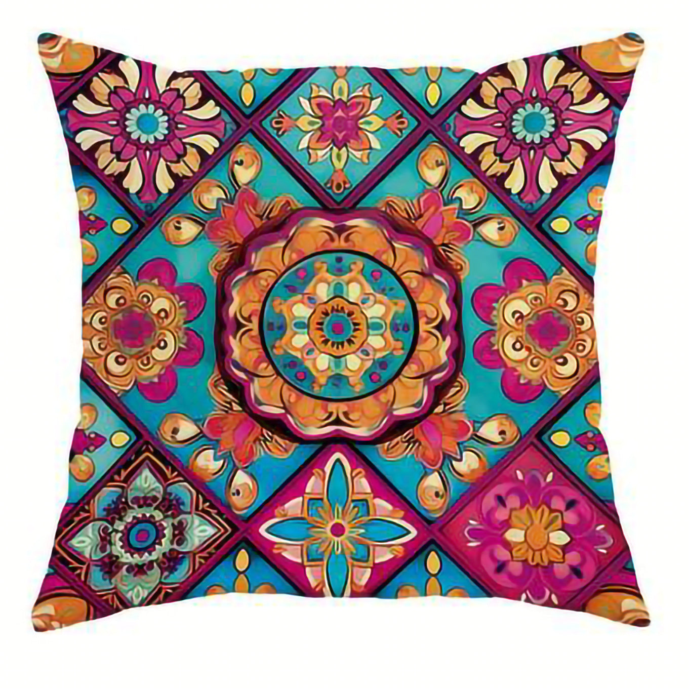 Retro Bohemian Style Pillow Cover Linen Printed Home & Breakfast Sofa