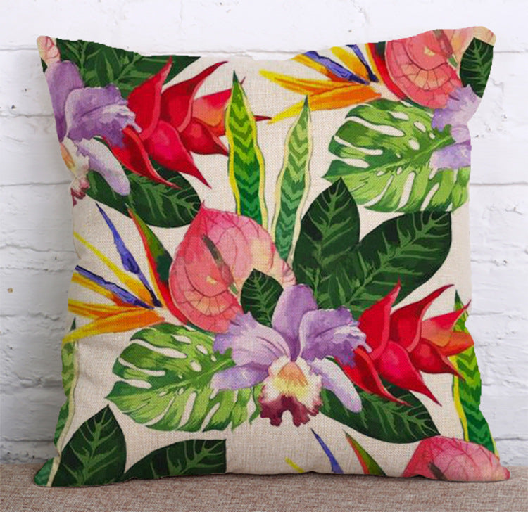 Cotton Linen Cushion Pillow Case Lumbar Bed Backrest Lumbar Pillow