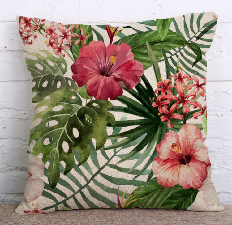 Cotton Linen Cushion Pillow Case Lumbar Bed Backrest Lumbar Pillow