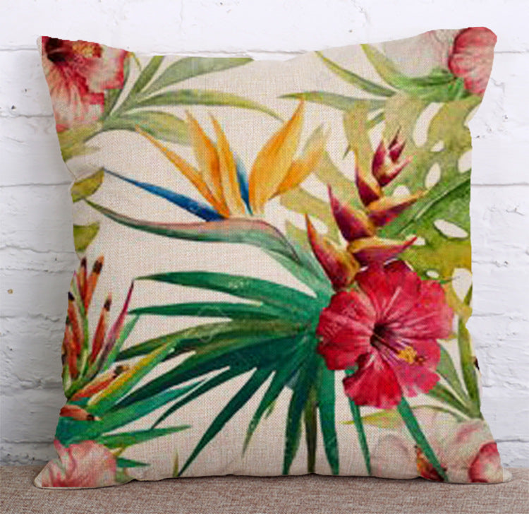 Cotton Linen Cushion Pillow Case Lumbar Bed Backrest Lumbar Pillow