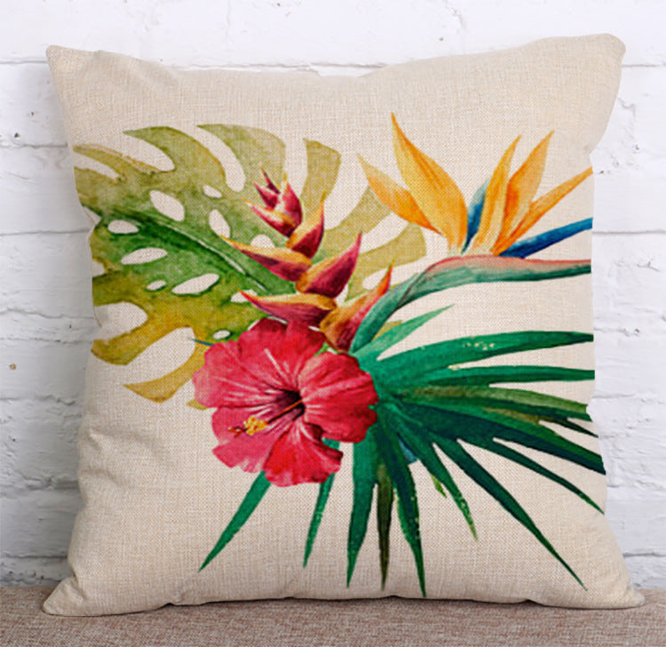 Cotton Linen Cushion Pillow Case Lumbar Bed Backrest Lumbar Pillow