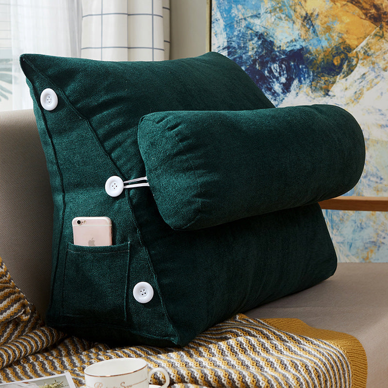 Comfort Velvet Wedge Bed Reading Pillow Large Big Sofa Bedside Bed