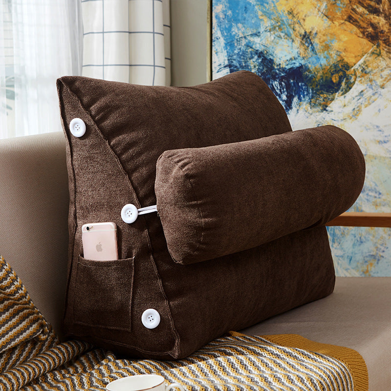 Comfort Velvet Wedge Bed Reading Pillow Large Big Sofa Bedside Bed