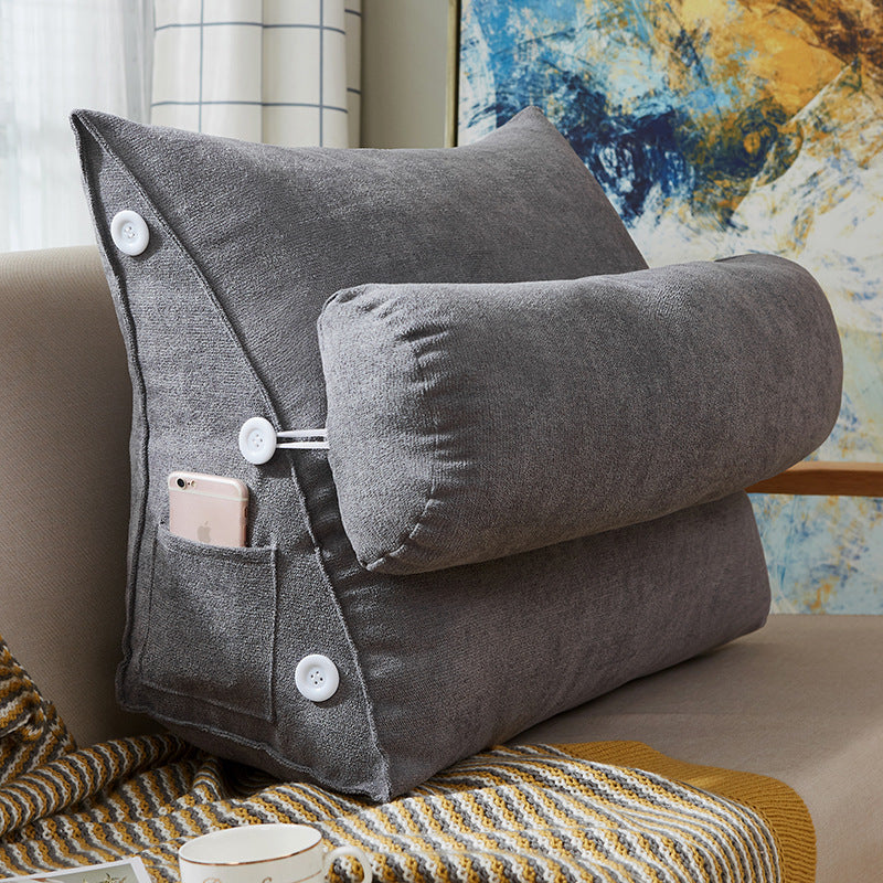 Comfort Velvet Wedge Bed Reading Pillow Large Big Sofa Bedside Bed