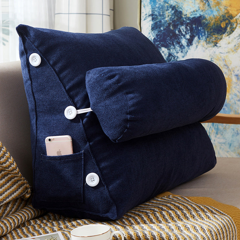 Comfort Velvet Wedge Bed Reading Pillow Large Big Sofa Bedside Bed