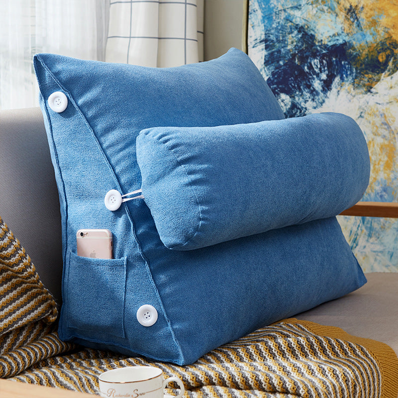 Comfort Velvet Wedge Bed Reading Pillow Large Big Sofa Bedside Bed