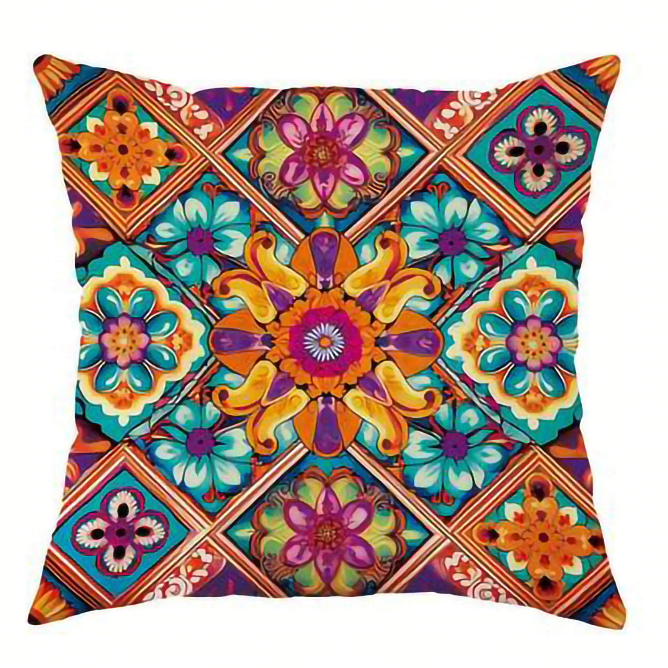 Retro Bohemian Style Pillow Cover Linen Printed Home & Breakfast Sofa