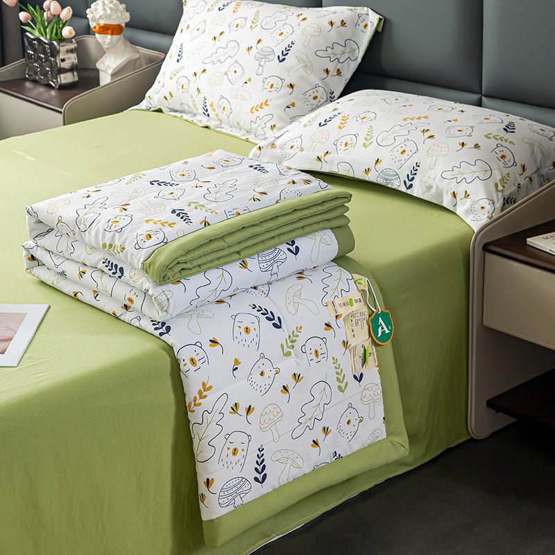 Cotton And Linen Layer Yarn Summer Blanket Airable Cover Double Bed Suit