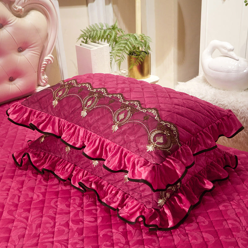 European Style Crystal Thick Lace Single Pillowcase