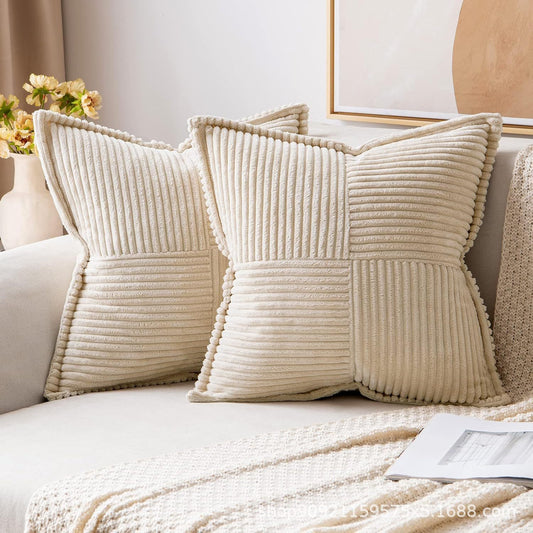 Corduroy Pillow Covers Super Soft Boho Striped Pillow Covers