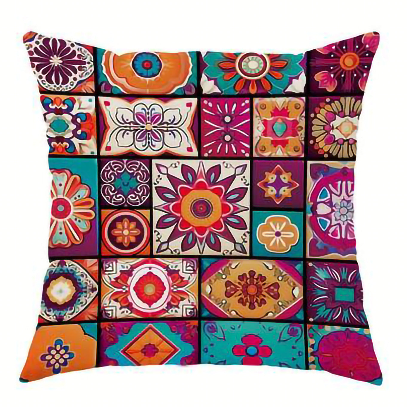 Retro Bohemian Style Pillow Cover Linen Printed Home & Breakfast Sofa