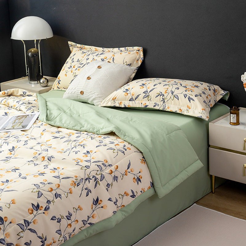 Cotton And Linen Layer Yarn Summer Blanket Airable Cover Double Bed Suit