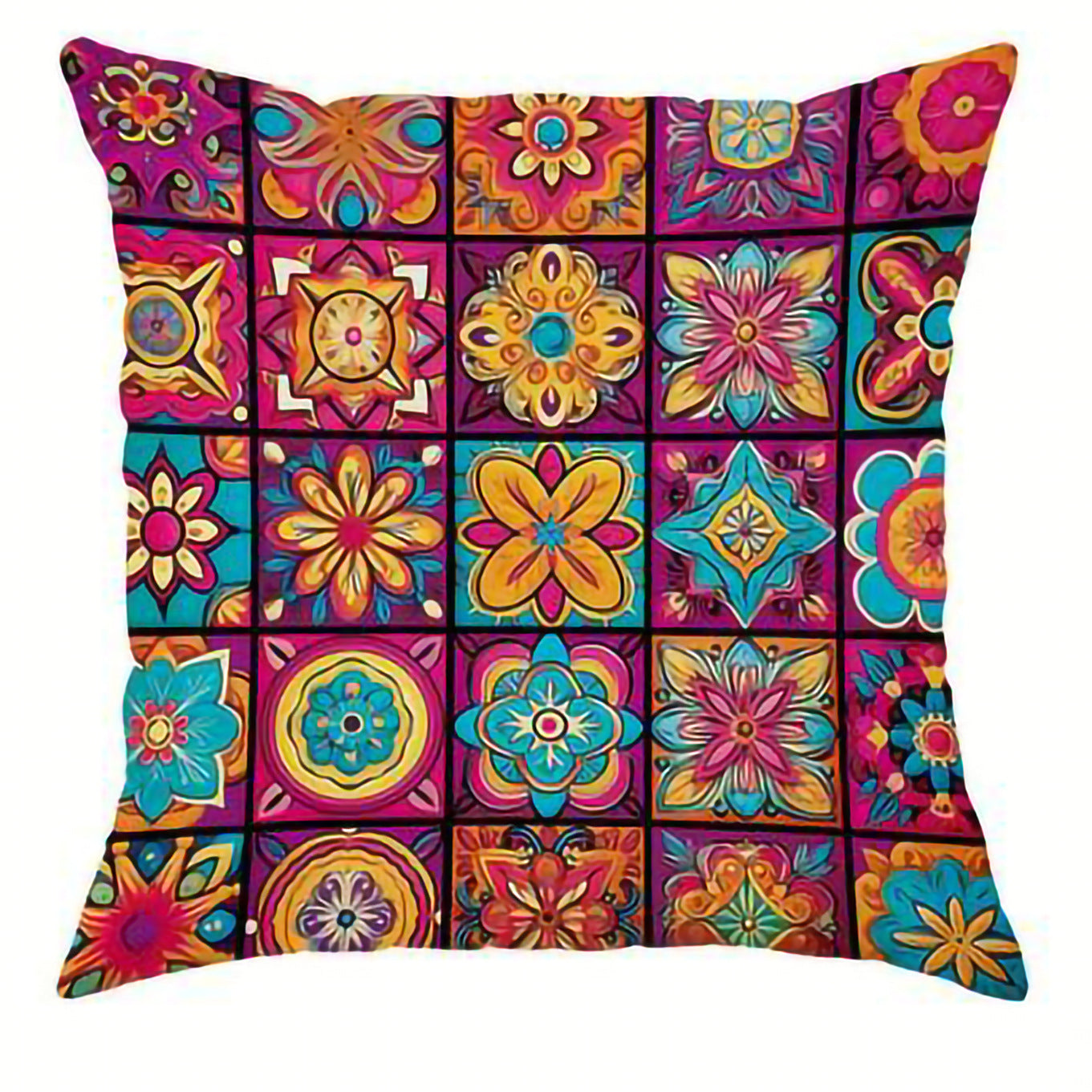 Retro Bohemian Style Pillow Cover Linen Printed Home & Breakfast Sofa