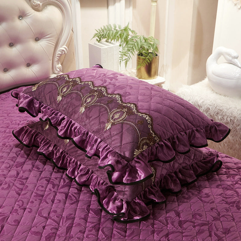 European Style Crystal Thick Lace Single Pillowcase