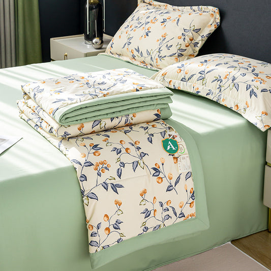 Cotton And Linen Layer Yarn Summer Blanket Airable Cover Double Bed Suit