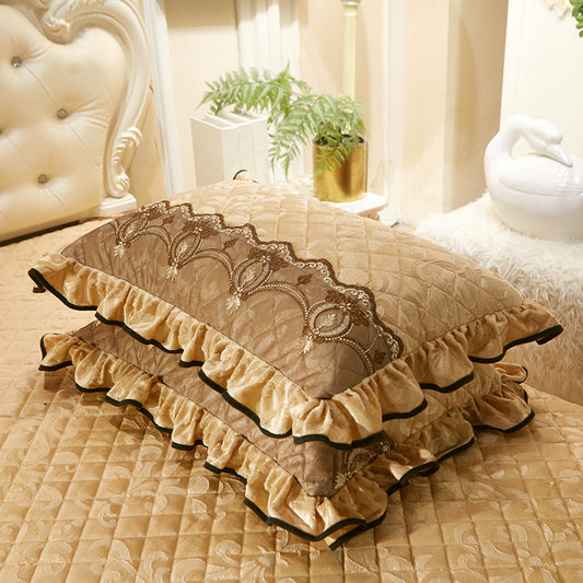 European Style Crystal Thick Lace Single Pillowcase