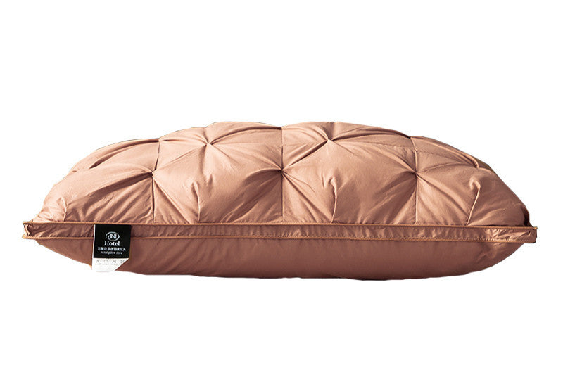 A Pair Of Feather Pillows And White Goose Single Neck Guards