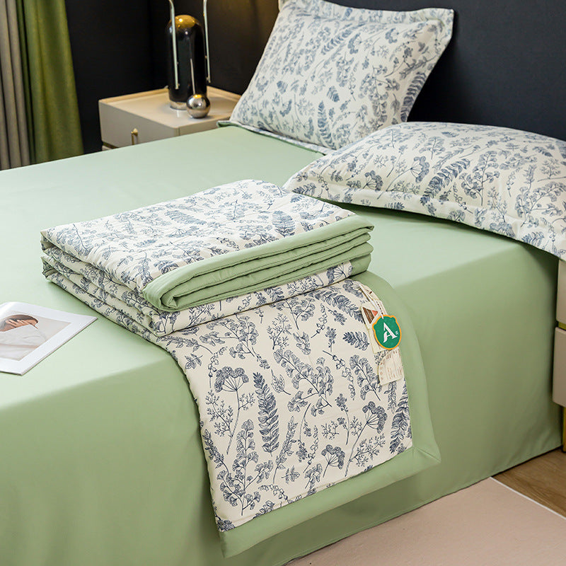 Cotton And Linen Layer Yarn Summer Blanket Airable Cover Double Bed Suit