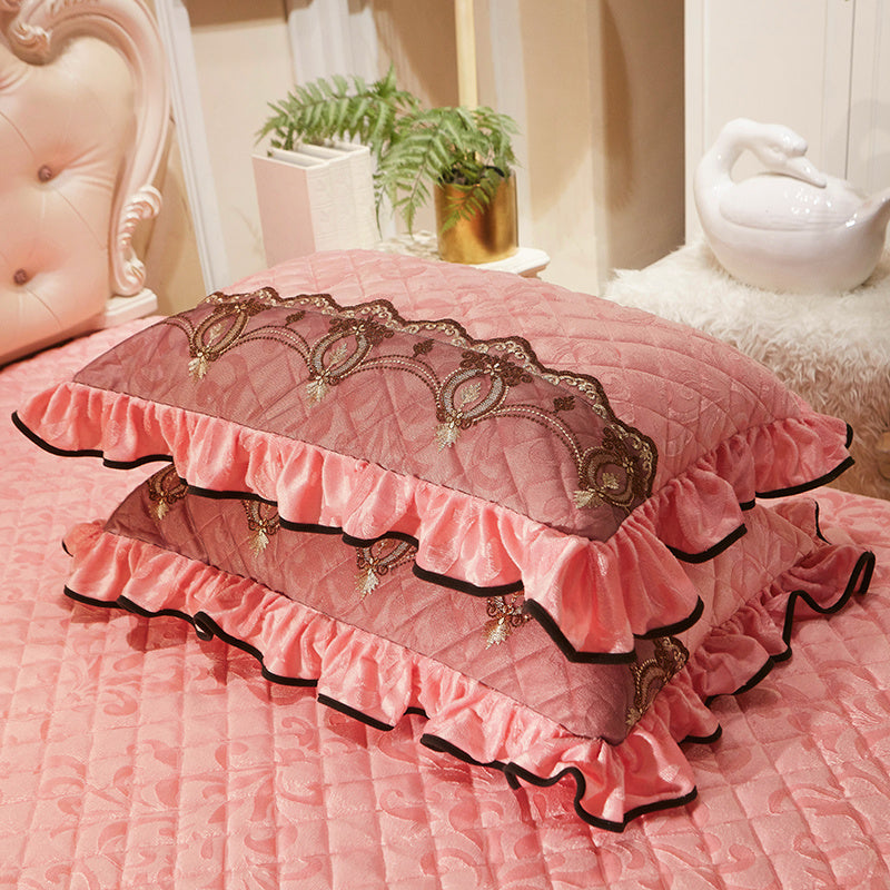 European Style Crystal Thick Lace Single Pillowcase