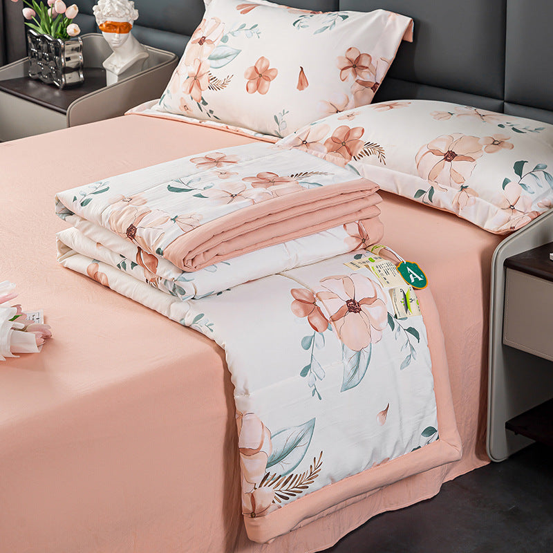 Cotton And Linen Layer Yarn Summer Blanket Airable Cover Double Bed Suit